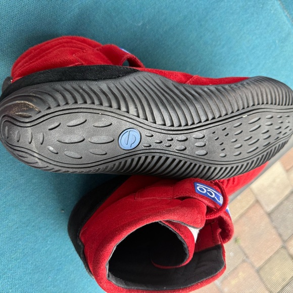 Sparco Red Racing Suede High-Top Shoe - Picture 6 of 8